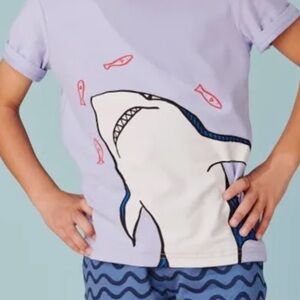 Tea Collection Lavender Shark Graphic Tee
